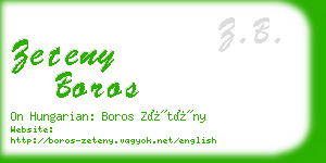 zeteny boros business card